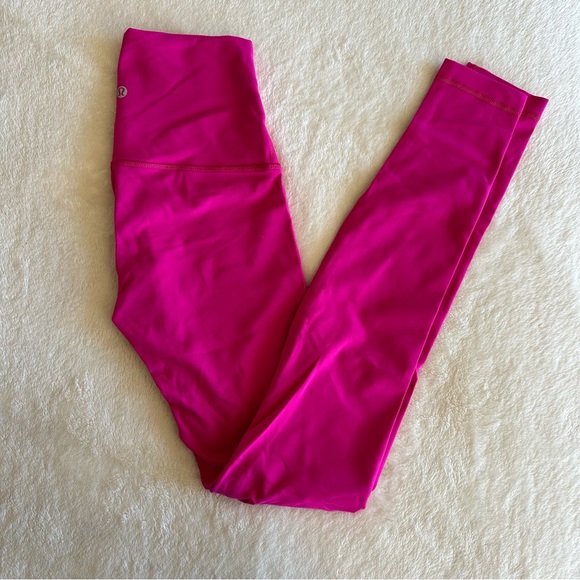 hot pink Lululemon Wunder Under pant - Picture 2 of 4